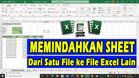 Cara Memindahkan Beberapa Sheet Dari Satu File Ke File Excel Yang Lain