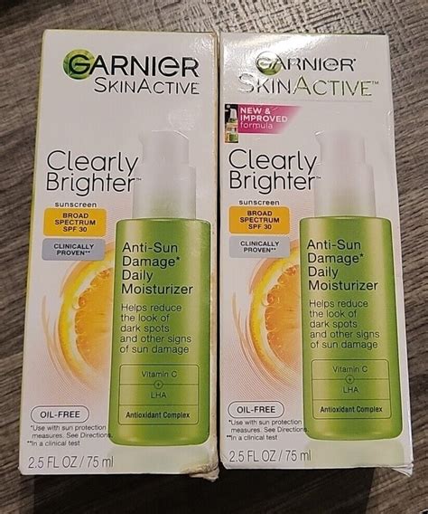 2 Garnier Skin Active Clearly Brighter Spf 30 2 5oz Exp 7 25 Ebay