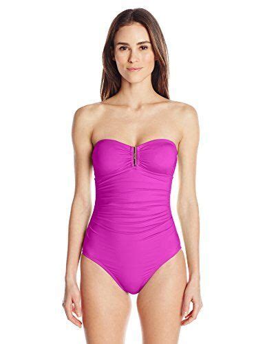 NWT Calvin Klein Swimsuit Bikini One 1 Piece Sz 14 VPL Bandeau Shoulder