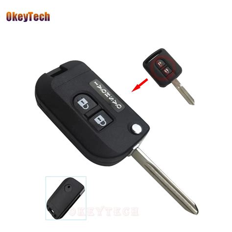 OkeyTech Key Shell Modified 2 Buttons Flip Folding Remote Car Key Fob