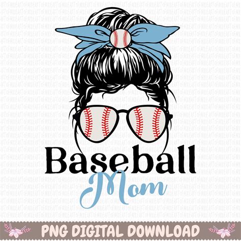 Baseball Mom Png Baseball Mom Life Png Messy Bun Skull Etsy Uk