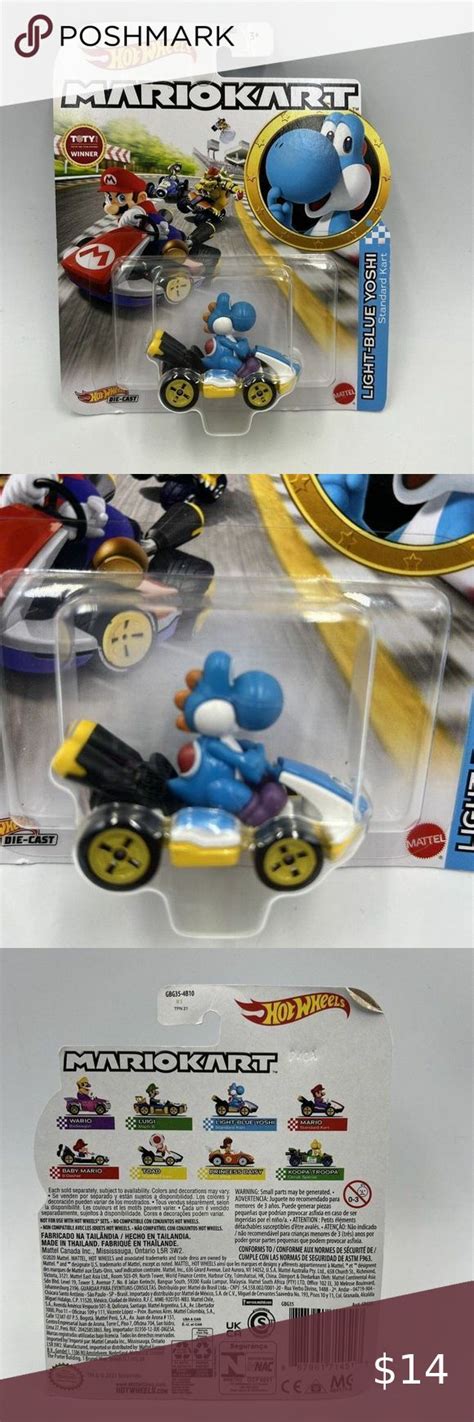 2021 Hot Wheels Nintendo Mario Kart Series LIGHT BLUE YOSHI Standard