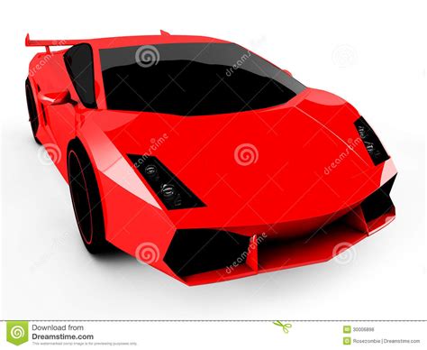 Carro De Esportes Vermelho No Fundo Branco Ilustra O Stock