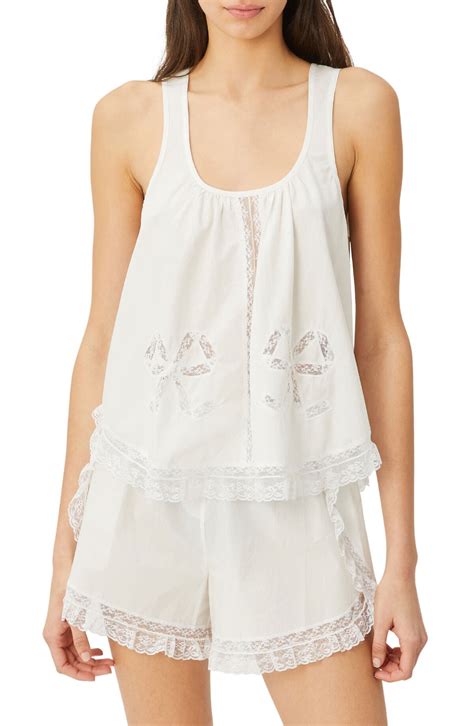 Morgan Lane Womens Morgan Lane Maebelle Lace Inset Pajama Tank