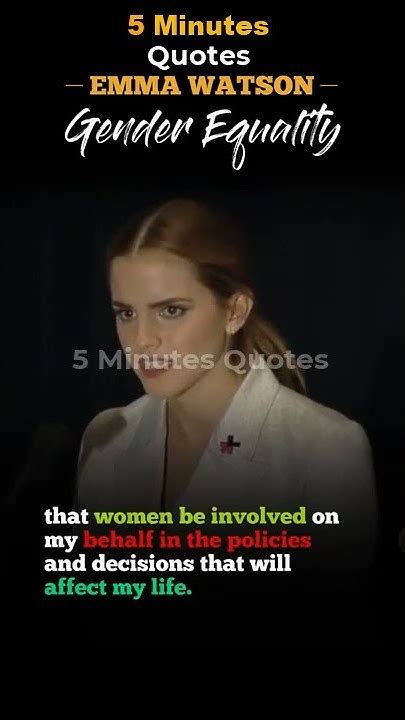 Emma Watson Gender Equality Motivational Speech Shorts Youtube