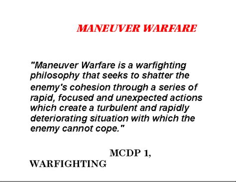 "MANEUVER WARFARE"