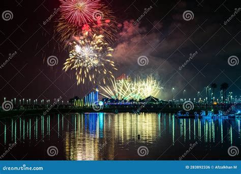 Fireworks At Al Khobar Saudi Arabia September 23 2022 National Day Celebration Of Kingdom Of