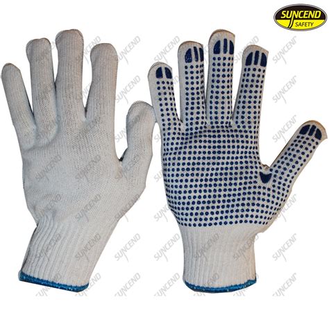 Pvc Dotted Cotton Working Gloves Knitted Polycotton Gloves