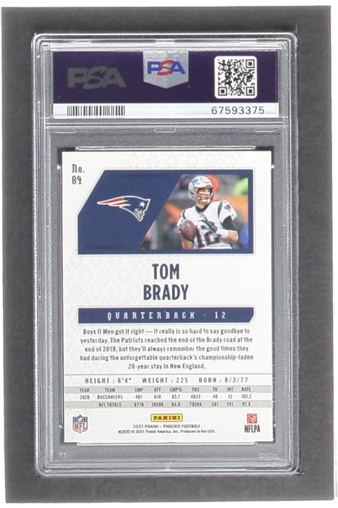 Tom Brady 2021 Panini Phoenix Fire Burst 84 Psa 10 Pristine Auction