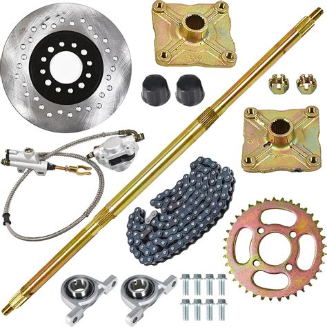 GXYWADY 32 Go Kart Rear Axle Kit With Shaft Hub Chain Brake