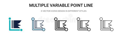 Multiple Variable Point Line Icon In Filled Thin Line Outline And