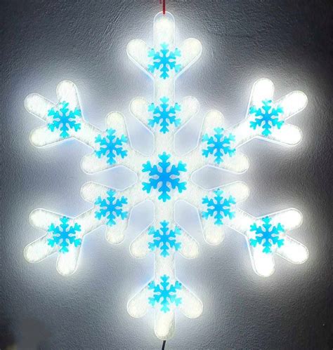 NEONOWA LED DUŻA ŚNIEŻKA GWIAZDA NA OKNO ŚNIEŻYNKA 60CM ZIMNY BIAŁY