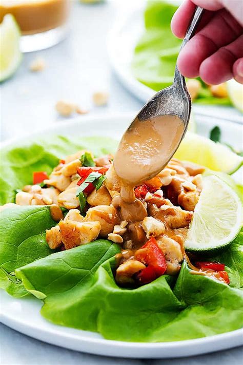 Spicy Thai Chicken Lettuce Wraps Creme De La Crumb