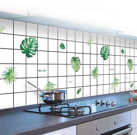 Jual SD024 WHITE N GREEN MARBLE STICKER DAPUR KITCHEN STIKER ANTI