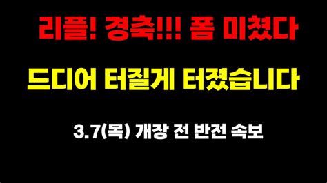 리플 충격적 리플 경축 폼 터졌다 37목 반전 속보 리플 리플코인 리플전망 Youtube