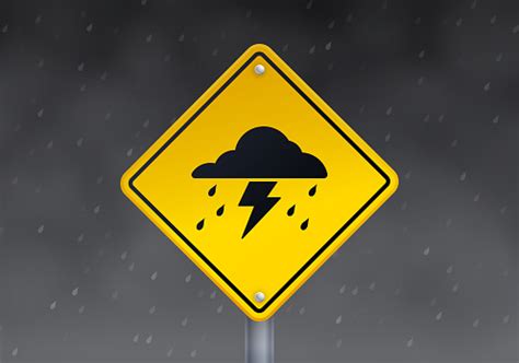 Severe Storm Warning Sign Stock Illustration - Download Image Now ...