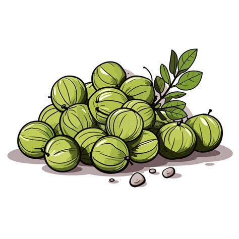 Amla Hand Drawn Illustration Amla Vector Doodle Style Cartoon