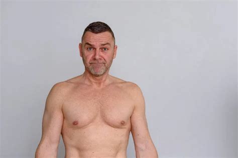 Portrait Of Naked Mature Man Looking Unimpressed Stock Photo By Info Michaelheim Photographer