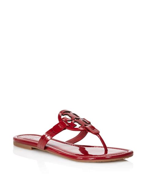 Lyst Tory Burch Miller Patent Leather Sandals In Red Save