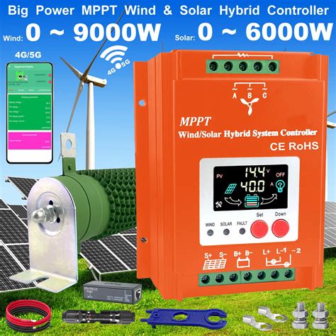 Controlador De Carga Solar H Brido Con Descarga Wifi Mppt Wind W