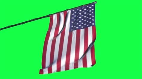 USA Flag Waving On Green Screen Seamles Stock Video Pond5