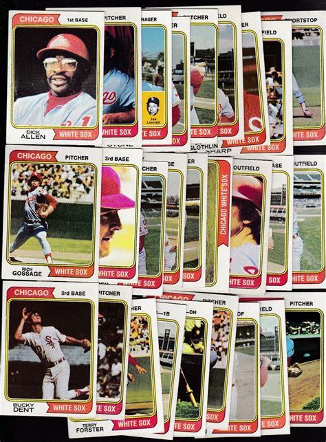 1974 Topps Team SET Lot Of 27 Chicago WHITE SOX EX ALLEN GOSSAGE Bucky