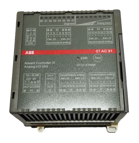 07AC91 GJR5252300R0101 ABB AC31 Analog I O Module 8AC 24VDC AC U I