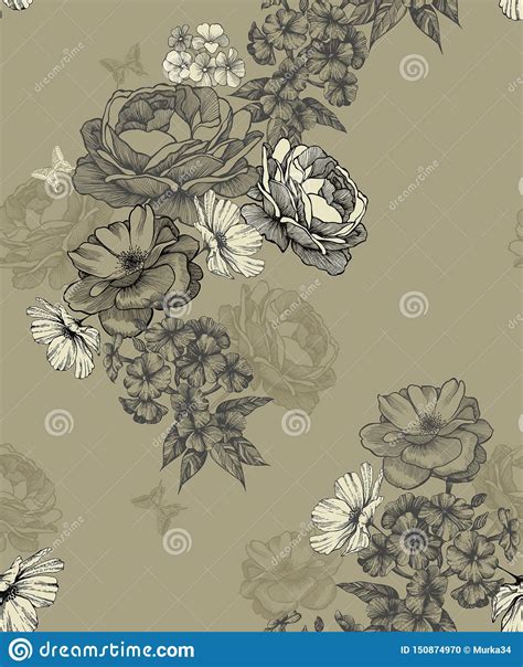 Fundo Floral Sem Emenda Papel De Parede Sem Emenda Ilustra O Do Vetor