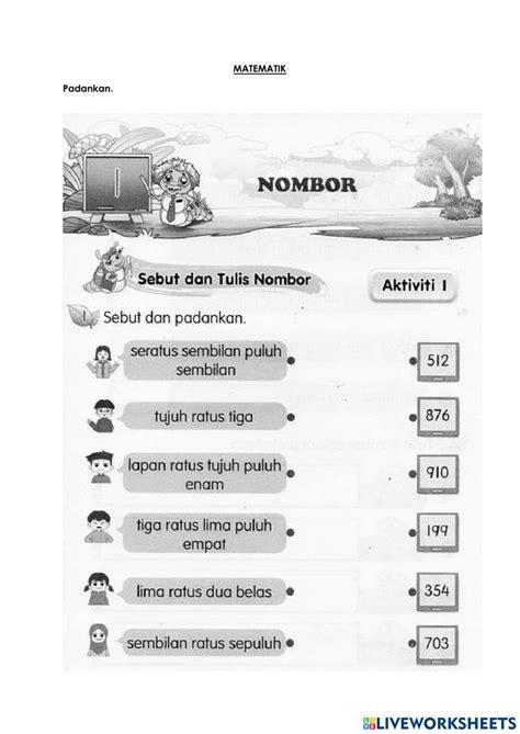 Menulis Nombor Dalam Angka 1105307 Nur Nadiah Binti