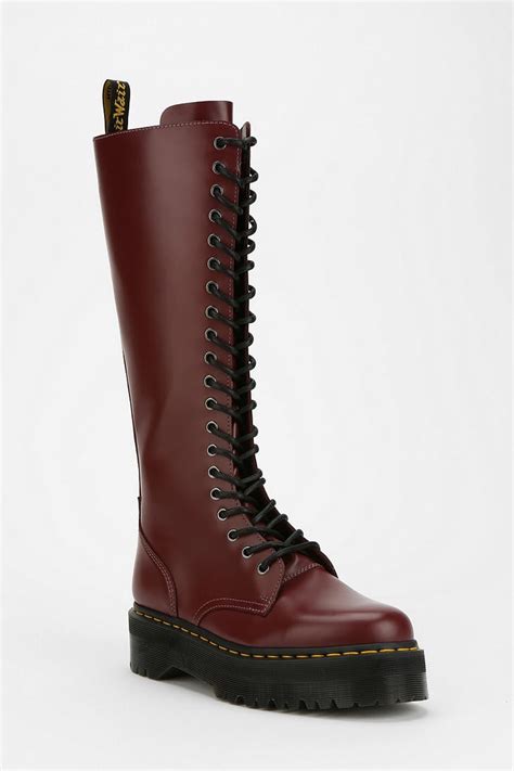 Lyst Urban Outfitters Dr Martens Britain Tall Platform Boot In Red