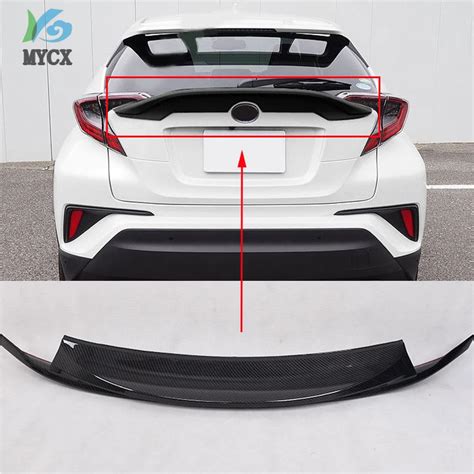 Car Truck Parts Abs Carbon Fiber Look Rear Door Wing Spoiler Trim For