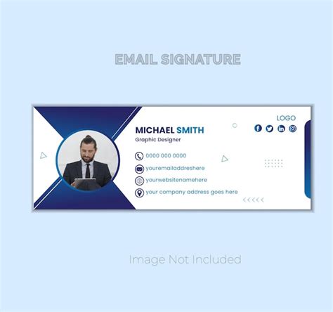 E Mail Signatur Design Vorlage Premium Vektor