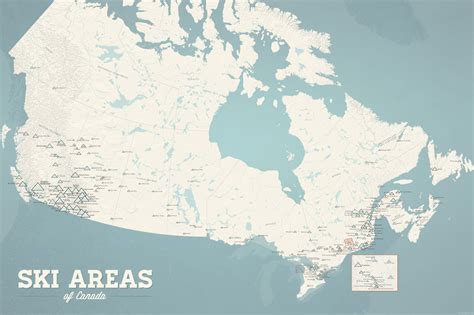 Canada Ski Resorts Map 24x36 Poster - Best Maps Ever