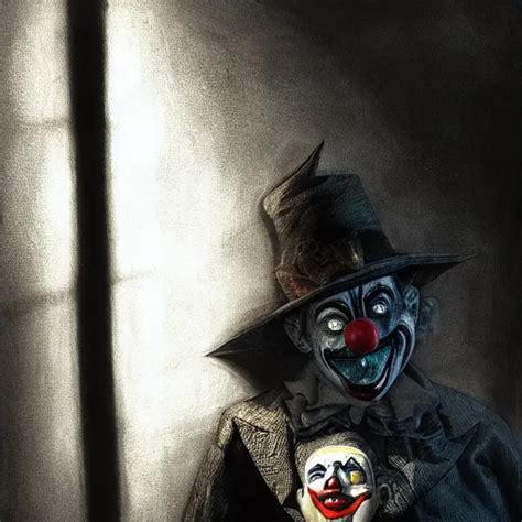 A Creepy Clown Waiting In The Dark Concept Art Stable Diffusion