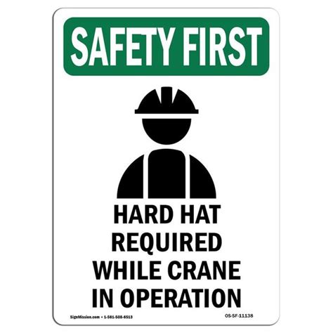 Signmission Osha Sign Hard Hat Required In X In Aluminum W