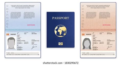 Passport Template International Open Passport Sample Stock Vector ...