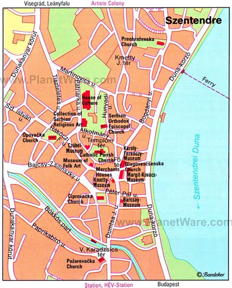 Szentendre Map - Tourist Attractions | Wurzburg, Tourist attraction ...