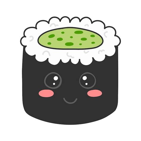 Sushi Im Kawaii Stil S Es Japanisches Sushi Mit Einem L Cheln Vektor