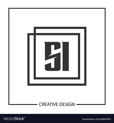 Initial Letter Si Logo Template Design Royalty Free Vector