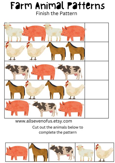 Farm Animal Worksheets - Etsy