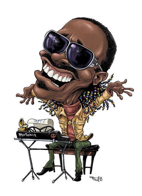 Stevie Wonder In Color Drawing By Mike Scott Pixels