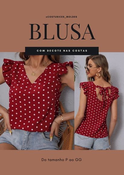 Molde Blusa Gola V Decote Nas Costas Elo