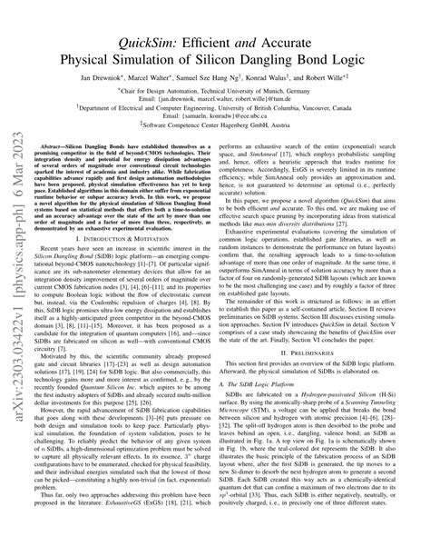 PDF QuickSim Efficient And Accurate Physical Simulation Of Silicon