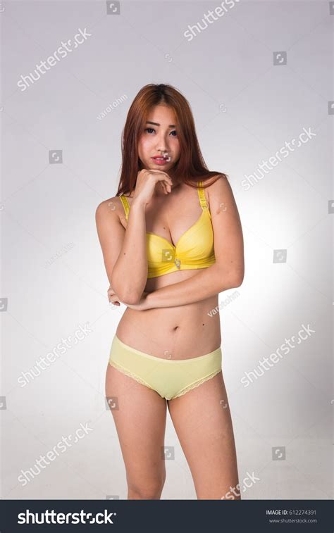 Sexy Asian Woman White Lingerie On Stock Photo 612274391 Shutterstock