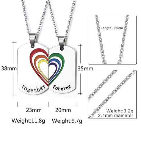 Rainbow Gay Lesbian Lgbt Heart Necklace Loves Jewelry