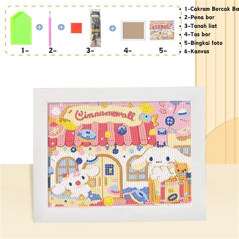 Jual Cinnamoroll Diy Diamond Painting Frame Sanrio Full Set Sticker Diy