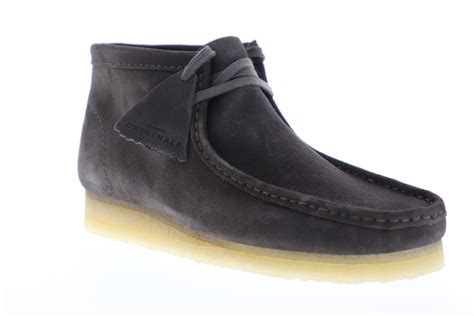 Clarks Wallabee Boot 26128323 Mens Gray Suede Slip On Chukkas Boots Ruze Shoes