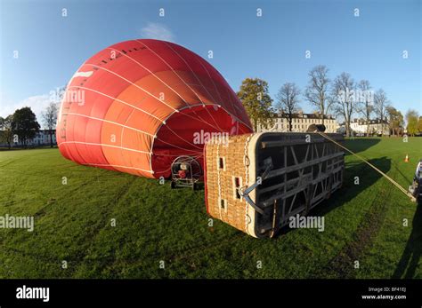 Hot Air Balloon Being Inflated At The North Inch Stock Photo Alamy