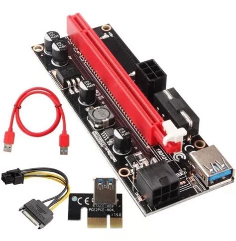 Placa Riser Pci E Ver S Usb Extensor Leds Minera O