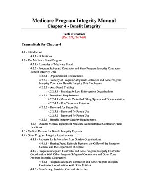 Fillable Online Program Integrity Manual Chapter Form Fax Email Print